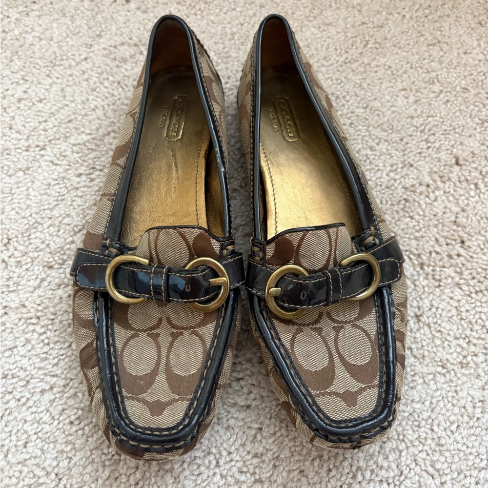 Coach Women's Tan and Brown Loafers